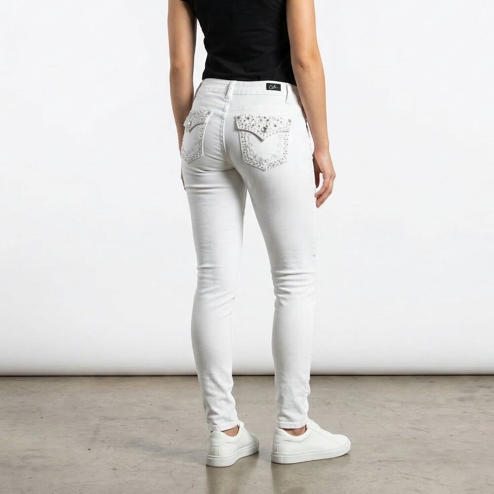 Earl skinny  White Denim Embellished Jeans